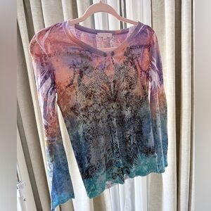 Multicolor Long Sleeve Women's Top